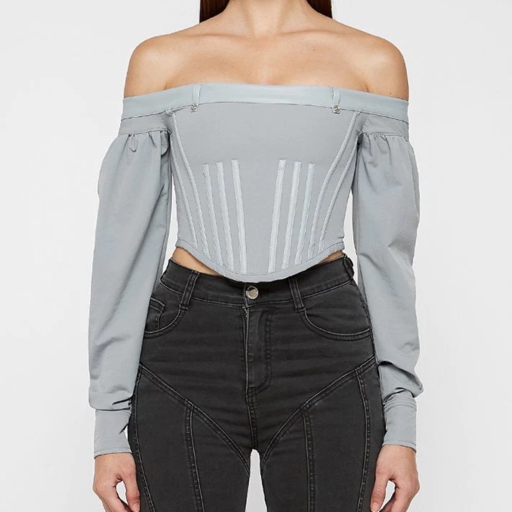 TECHNICAL CORSET TOP - GREY